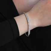 Su Yolu Zirkon Taşlı Gümüş Bileklik thumbnail 1