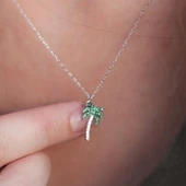 Zirkon Taşlı Palmiye Gümüş Set thumbnail 3