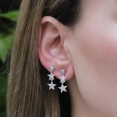 Yıldız Serisi Zirkon Taşlı Gümüş Küpe thumbnail 3