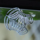 Ear Cuff Zirkon Taşlı Rodyum Kaplama Gümüş Küpe thumbnail 5