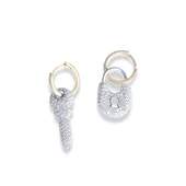 Anahtar Kilit Gold Kaplama Gümüş Küpe thumbnail 4