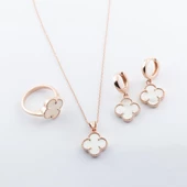 İkonik Alhambra Sedef Taşlı Rose Gold Kaplama Gümüş Set thumbnail 2