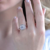 Starlight Diamond Çiçek Gümüş Yüzük thumbnail 2