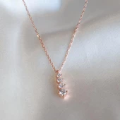 4 Taşlı Rose Gold Kaplama Gümüş Set thumbnail 2