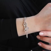 İkon Modeli Zirkon Taşlı Gümüş Bileklik thumbnail 2