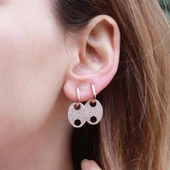 Düğme Modeli Zirkon Taşlı Rose Gold Kaplama Gümüş Set thumbnail 5