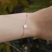 Kutup Yıldızı Figürlü Zirkon Taşlı Mine İşli Rose Gold Kaplama Gümüş Set thumbnail 2