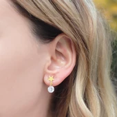 Yıldız Gold Kaplama Işıltılı Gümüş Küpe thumbnail 1