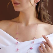 Renkli Swarovski Taşlı Rose Gold Kaplama Tasarım Set thumbnail 1