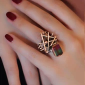 Mistik Topaz Taşlı Otantik Tasarım Yüzük thumbnail 2