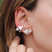 Sedefli Kelebek Gümüş Küpe thumbnail 4