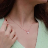 Yıldız Figürlü Zirkon Taşlı Mine İşli Rose Gold Kaplama Gümüş Set thumbnail 4