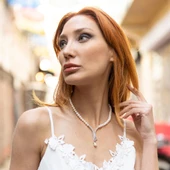 Zirkon Taşlı Kültür İncisi Gümüş Gerdanlık thumbnail 1