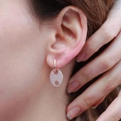 Düğme Modeli Zirkon Taşlı Rose Gold Kaplama Gümüş Set thumbnail 4