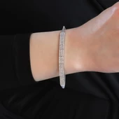 Su Yolu Zirkon Taşlı Gümüş Bileklik thumbnail 2