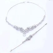 İkon Modeli Zirkon Taşlı Gümüş Gerdanlık Set thumbnail 4