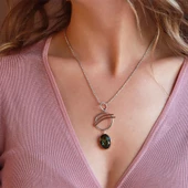 Mistik Topaz Taşlı El İşi Otantık 925 Ayar Gümüş Set thumbnail 4