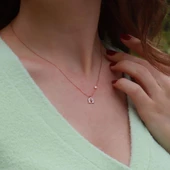 Şans Nalı Figürlü Zirkon Taşlı Mine İşli Rose Gold Kaplama Gümüş Takım thumbnail 3