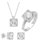 Round Kesim Kare Tek Taş Model Starlight Diamond Set thumbnail 1