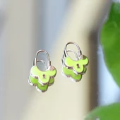 Neon Mine İşli Kilit Rose Gold Kaplama Gümüş Küpe thumbnail 2