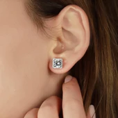 Round Kesim Kare Tek Taş Model Starlight Diamond Set thumbnail 4