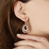 Kedi Gözü Taşlı Tasarım Gümüş Set thumbnail 5