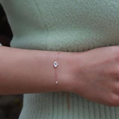 Fatma Ana El Figürlü Zirkon Taşlı Mine İşli Rose Gold Kaplama Gümüş Set thumbnail 5