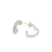 Kalp Baget Taşlı Gold Kaplama Gümüş Küpe thumbnail 2