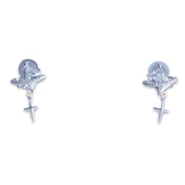 Baget Taşlı Yıldız İnci Detaylı Gümüş Küpe thumbnail 2