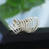 Ear Cuff Zirkon Taşlı Gold Kaplama Gümüş Küpe thumbnail 3