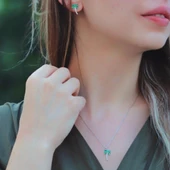Zirkon Taşlı Palmiye Gümüş Set thumbnail 1