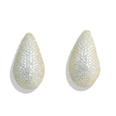 Bottega Damla Taşlı Gold Kaplama Gümüş Küpe - 4
