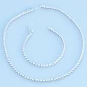 Kalpli Zirkon Taşlı Su Yolu Gümüş Set thumbnail 3