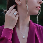 Round Kesim 3 Karat Tek Taş Model Starlight Diamond Set thumbnail 1