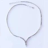 Düğüm Modeli Zirkon Taşlı Gümüş Gerdanlık thumbnail 4