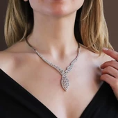 Cuture Model Zirkon Taşlı Gümüş Gerdanlık Set thumbnail 2