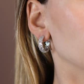 Baget Çoktaşlı Halka Gümüş Küpe thumbnail 2