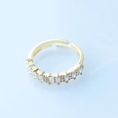 Gold Kaplama Ayarlanabilir Tamtur Gümüş Yüzük thumbnail 2