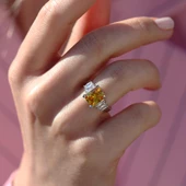 Sitrin Taşlı Gümüş Yüzük thumbnail 5