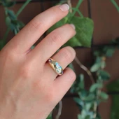 Fortuna Modeli Gold Kaplama Ayarlanabilir Gümüş Yüzük thumbnail 3