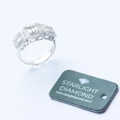 Baget Kesim 3'lü Starlight Daimond Gümüş Yüzük thumbnail 2