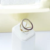 Well 3 Taraflı Çok Renkli Gümüş Yüzük thumbnail 4