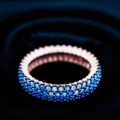 Nano Taşlı Rose Kaplama 3 Sıra Tamtur Gümüş Yüzük thumbnail 2