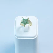 Yıldız Gold Kaplama Ayarlanabilir Gümüş Yüzük thumbnail 3