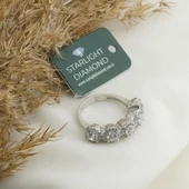 Kalp Detaylı Beştaş Starlight Diamond Gümüş Yüzük thumbnail 5