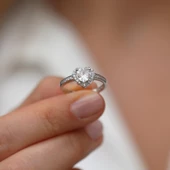 Kalp Pndr Model Zirkon Taşlı Gümüş Yüzük thumbnail 3