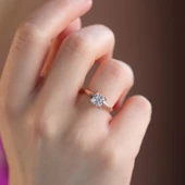 Square  Rose Gold Kaplama Sky Diamond Yüzük thumbnail 2