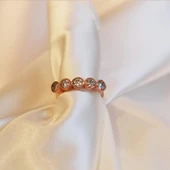 5 Taş Modeli Rose Gold Kaplama Gümüş Yüzük - 1