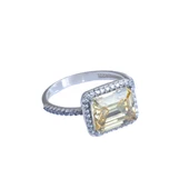 Baget Kesim Sitrin Taş Gümüş Yüzük thumbnail 3