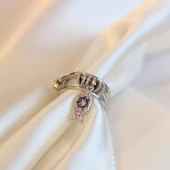 Monaco Hareketli Halkalar Balık Model Zirkon Taşlı Gümüş Yüzük thumbnail 2